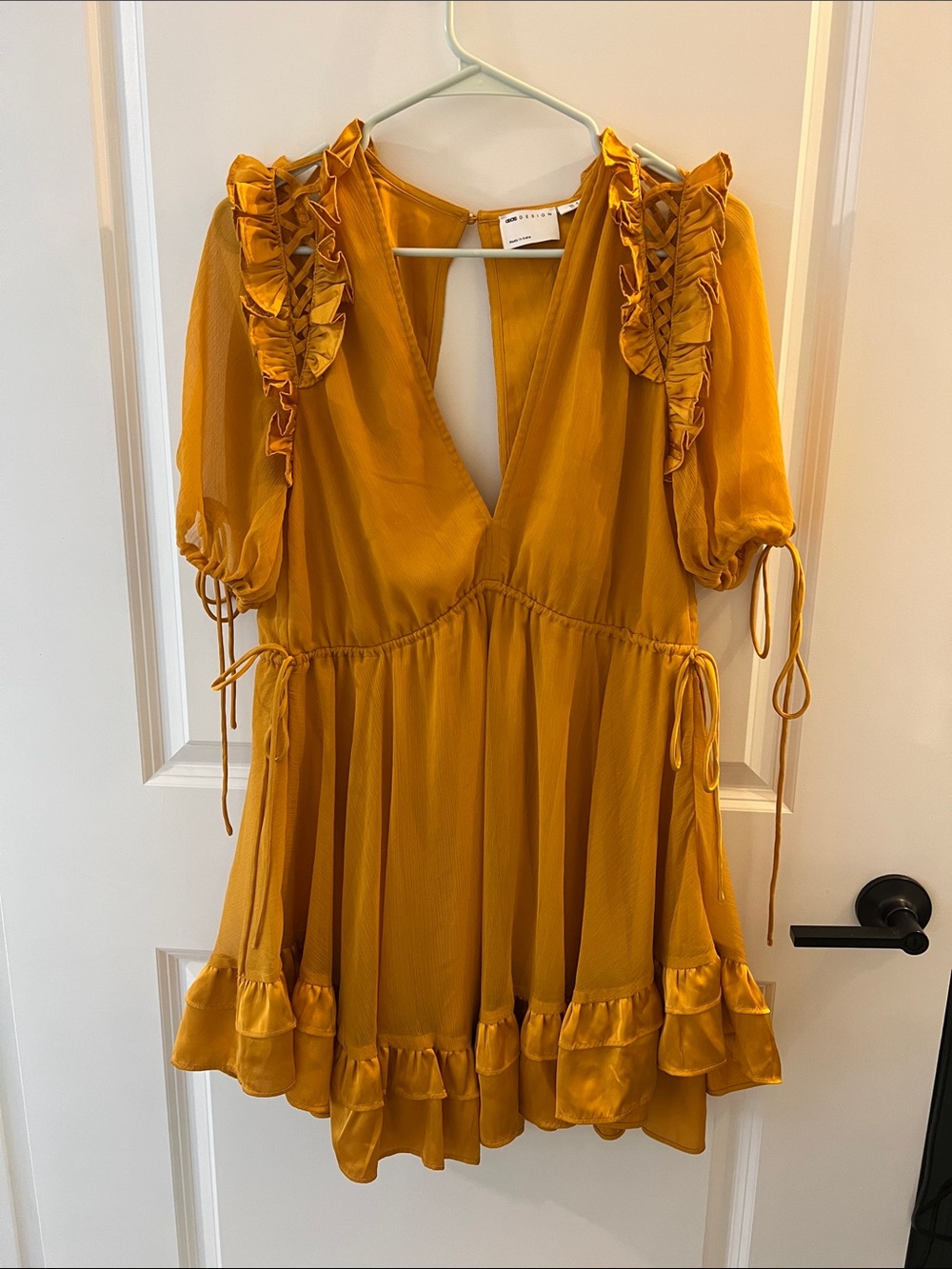 ASOS Mustard Ruffle Women's Dress 8